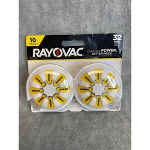 Rayovac‎ Size 10 Hearing Aid Batteries 32 Pack Zinc Air